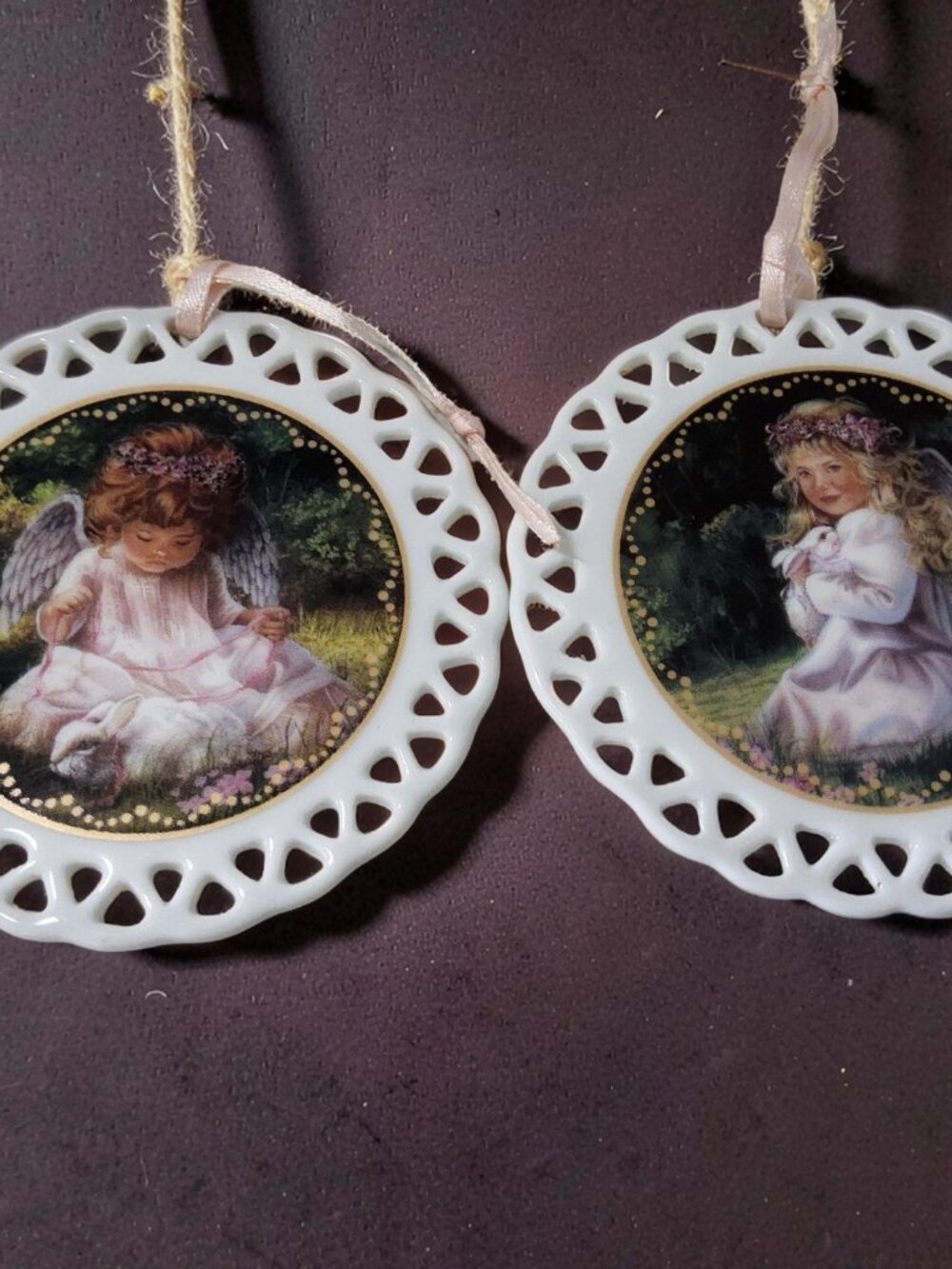 1996 Bradfords Exchange Porcelain Heavens Little Sweethearts,Angels Kindness,Ang